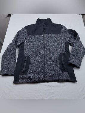 Beverly Hills Polo Club Men's Charcoal/Black Performance Full-Zip Jacket